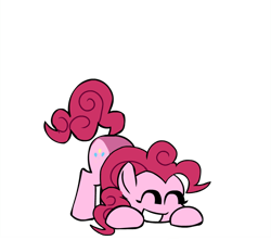 Size: 879x777 | Tagged: safe, artist:rainbrony, ponerpics import, pinkie pie, earth pony, pony, eyes closed, face down ass up, female, presenting, simple background, smiling, solo, transparent background