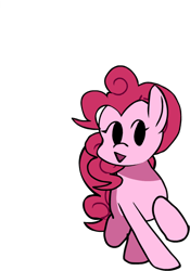 Size: 509x727 | Tagged: safe, artist:rainbrony, ponerpics import, pinkie pie, earth pony, pony, :o, female, friday night funkin', looking sideways, open mouth, raised hoof, raised leg, simple background, solo, transparent background