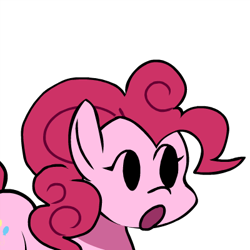 Size: 400x400 | Tagged: safe, artist:rainbrony, ponerpics import, pinkie pie, earth pony, pony, :o, female, friday night funkin', looking sideways, open mouth, simple background, solo, surprised, transparent background