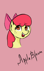 Size: 900x1440 | Tagged: safe, artist:lunalovegoodpony, derpibooru import, apple bloom, earth pony, bust, female, filly, freckles, portrait, solo