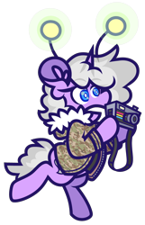 Size: 2376x3681 | Tagged: safe, artist:threetwotwo32232, derpibooru import, oc, oc:tin foil, pony, unicorn, camera, female, mare, simple background, solo, transparent background