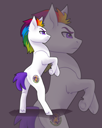 Size: 2000x2500 | Tagged: safe, artist:joan-grace, derpibooru import, oc, oc only, earth pony, pony, frown, male, multicolored hair, rainbow hair, rearing, stallion, underhoof, zoom layer