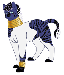 Size: 486x568 | Tagged: safe, artist:dr4m4-qu33n, derpibooru import, oc, oc only, oc:prince charming, hybrid, zony, bracelet, colored hooves, ethereal mane, interspecies offspring, jewelry, magical lesbian spawn, male, neck rings, offspring, parent:princess luna, parent:zecora, parents:lunacora, simple background, smiling, solo, stallion, starry mane, story included, transparent background