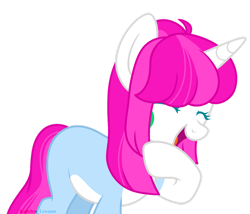 Size: 1280x1098 | Tagged: safe, artist:katelynleeann42, derpibooru import, oc, oc only, pony, unicorn, eyes closed, female, horn, mare, open mouth, open smile, simple background, smiling, solo, transparent background, two toned mane, unicorn oc, watermark