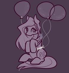 Size: 1515x1616 | Tagged: safe, artist:incapacitatedvixen, derpibooru import, pinkie pie, earth pony, pony, balloon, female, monochrome, pinkamena diane pie, solo