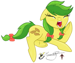 Size: 500x415 | Tagged: safe, artist:smilodonkahn, derpibooru import, apple fritter, earth pony, pony, apple family member, eyes closed, female, simple background, solo, transparent background, yawn