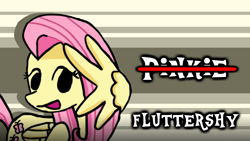 Size: 1280x720 | Tagged: safe, artist:crusader productions, artist:yuuta420, derpibooru import, fluttershy, abstract background, friday night funkin', mod, parody, thumbnail, video at source, wings