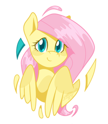 Size: 1000x1150 | Tagged: safe, artist:imaplatypus, derpibooru import, fluttershy, pegasus, pony, bust, cute, female, looking at you, mare, portrait, shyabetes, simple background, smiling, smiling at you, solo, white background