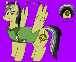 Size: 750x613 | Tagged: safe, artist:thearmadillofan, derpibooru import, daring do, pegasus, ball, clothes, female, mare, morph ball, rolling do, shirt, solo