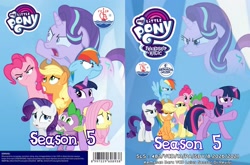 Size: 2107x1387 | Tagged: safe, derpibooru import, applejack, fluttershy, pinkie pie, rainbow dash, rarity, spike, twilight sparkle, twilight sparkle (alicorn), alicorn, season 5, chgb record, continuity error, dvd, mane seven, mane six