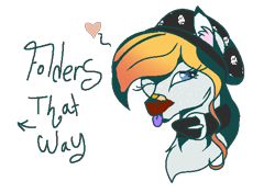 Size: 600x422 | Tagged: safe, artist:aonairfaol, derpibooru import, oc, oc only, earth pony, pony, :p, beanie, bust, collar, eyelashes, female, floating heart, hat, heart, mare, one eye closed, palindrome get, simple background, solo, tongue, tongue out, transparent background, wink