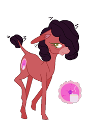 Size: 560x648 | Tagged: safe, artist:aonairfaol, derpibooru import, oc, oc only, hybrid, mule, offspring, parent:cranky doodle donkey, parent:pinkie pie, simple background, transparent background