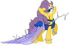 Size: 1024x663 | Tagged: safe, artist:kaylathehedgehog, derpibooru import, bon bon (g1), g1, my little pony tales, clothes, dress, ear piercing, earring, fabulous, female, g1 to g4, gem, generation leap, jewelry, mare, mask, model, obtrusive text, piercing, ring, skirt, solo, the masquerade, vector