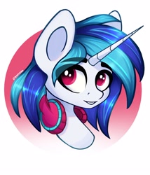 Size: 2760x3217 | Tagged: safe, artist:stravyvox, derpibooru import, dj pon-3, vinyl scratch, pony, unicorn, bust, cute, headphones, missing accessory, portrait, solo, vinylbetes