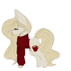 Size: 1500x1500 | Tagged: safe, artist:yuumirou, derpibooru import, oc, oc:coco, earth pony, pony, clothes, female, mare, simple background, solo, sweater, transparent background