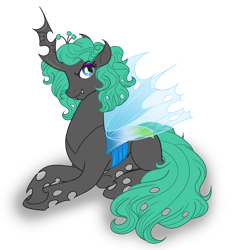 Size: 935x1000 | Tagged: safe, artist:akuoreo, derpibooru import, oc, oc only, oc:ebony, changeling, changeling queen, fanfic:a voice among the strangers, changeling queen oc, female, simple background, solo, transparent background