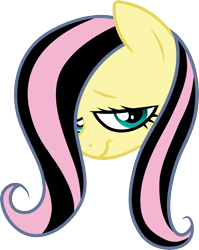Size: 3000x3767 | Tagged: safe, artist:cloudyglow, derpibooru import, fluttershy, green isn't your color, emoshy, simple background, solo, transparent background, vector