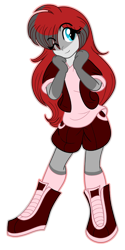 Size: 500x1000 | Tagged: safe, artist:akuoreo, derpibooru import, oc, oc only, equestria girls, boots, clothes, equestria girls-ified, female, jacket, one eye closed, shoes, simple background, solo, transparent background