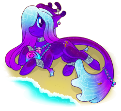 Size: 1097x1000 | Tagged: safe, artist:akuoreo, derpibooru import, oc, oc only, goo, goo pony, original species, anklet, female, fish tail, jewelry, necklace, pearl necklace, simple background, solo, tail, transparent background