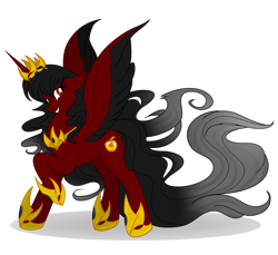 Size: 1000x917 | Tagged: safe, artist:akuoreo, derpibooru import, oc, oc only, alicorn, pony, alicorn oc, colored wings, crown, female, hoof shoes, horn, jewelry, mare, regalia, simple background, solo, transparent background, two toned wings, wings