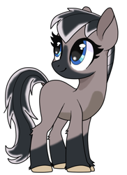 Size: 600x824 | Tagged: safe, artist:anonymous, oc, oc only, oc:frosty tips, oc:sparkling fjord, pony, coat markings, dock, female, mare, simple background, snowpony (species), solo, taiga pony, white background
