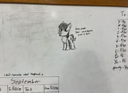 Size: 1170x850 | Tagged: safe, artist:anonymous, oc, oc only, pony, dialogue, irl, photo, smiling, snowpony (species), taiga pony, whiteboard