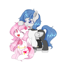 Size: 2000x2000 | Tagged: safe, derpibooru import, oc, oc:bubble cloud, oc:zephyrpony, pegasus, pony, couple