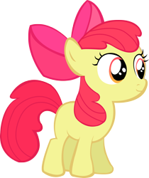Size: 2000x2380 | Tagged: safe, artist:franpaz, derpibooru import, apple bloom, earth pony, pony, apple bloom's bow, bow, female, filly, hair bow, high res, orange eyes, red mane, simple background, smiling, solo, standing, transparent background, vector