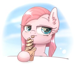 Size: 1341x1323 | Tagged: safe, artist:phoenixrk49, derpibooru import, pinkie pie, food, ice cream, pinkamena diane pie, solo