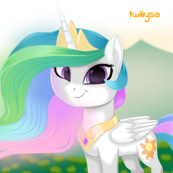 Size: 768x768 | Tagged: safe, artist:twiliysa, derpibooru import, princess celestia, alicorn, pony, female, solo