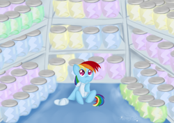 Size: 4092x2893 | Tagged: safe, artist:itiffanyblue, derpibooru import, rainbow dash, pegasus, pony, tanks for the memories, bottled lightning, female, lightning, scene interpretation