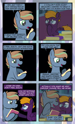 Size: 1920x3169 | Tagged: safe, artist:alexdti, derpibooru import, oc, oc only, oc:purple creativity, oc:umberto, pegasus, pony, unicorn, comic:quest for friendship, book, glasses