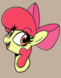 Size: 558x703 | Tagged: safe, derpibooru import, apple bloom, earth pony, pony, female, filly, head only, open mouth, open smile, pixelated, smiling, solo