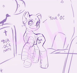 Size: 4200x4000 | Tagged: safe, artist:appleneedle, derpibooru import, oc, pony, art, auction, bone, character, clothes, commission, costume, digital, draw, drawing, fanart, graveyard, halloween, halloween ych, holiday, paint, painting, skeleton, spooky, your character here