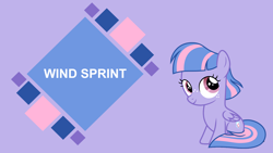 Size: 4400x2475 | Tagged: safe, artist:luckreza8, derpibooru import, edit, editor:quoterific, wind sprint, pegasus, pony, board, female, filly, high res, simple background, sitting, solo, text, wallpaper