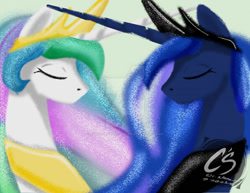 Size: 1024x792 | Tagged: safe, artist:adhiguna, artist:johnathon-matthews, derpibooru import, princess celestia, princess luna, alicorn, deviantart watermark, digital painting, obtrusive watermark, painting, watermark