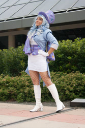 Size: 2592x3888 | Tagged: safe, artist:mieucosplay, derpibooru import, trixie, human, boots, bronycon, bronycon 2014, clothes, cosplay, costume, gloves, hand on hip, hat, high heel boots, irl, irl human, photo, shoes, trixie's hat