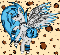 Size: 868x800 | Tagged: safe, artist:beamybutt, derpibooru import, oc, oc only, oc:moonbeam, alicorn, pony, collaboration, alicorn oc, ear fluff, ear piercing, ears, horn, male, piercing, rearing, solo, stallion, wings