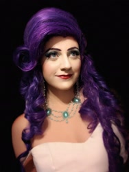 Size: 1836x2448 | Tagged: safe, artist:sarahndipity cosplay, derpibooru import, rarity, human, bare shoulders, clothes, cosplay, costume, irl, irl human, jewelry, necklace, photo