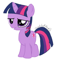 Size: 568x598 | Tagged: safe, artist:scootaloormayfly, derpibooru import, twilight sparkle, pony, female, filly, filly twilight sparkle, simple background, solo, white background, younger