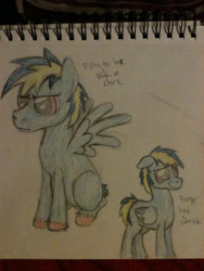 Size: 720x960 | Tagged: safe, artist:zombietator, derpibooru import, oc, oc only, pegasus, pony, duo, frown, male, pegasus oc, smiling, stallion, traditional art, wings