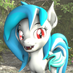 Size: 1000x1000 | Tagged: safe, artist:christian69229, derpibooru import, oc, oc only, oc:snowflake, bat pony, pony, 3d, bat pony oc, bust, female, looking at you, mare, open mouth, portrait, solo, source filmmaker