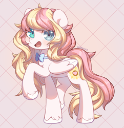 Size: 1423x1470 | Tagged: safe, derpibooru import, oc, oc only, oc:ninny, pegasus, pony, bowtie, heterochromia, looking at you, simple background