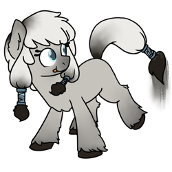 Size: 700x700 | Tagged: safe, artist:alexi148, artist:anonymous, derpibooru import, oc, oc only, oc:arctic ink, pony, female, filly, paint, painting, simple background, snowpony (species), solo, taiga pony, tongue, tongue out, transparent background, unshorn fetlocks, yakutian horse