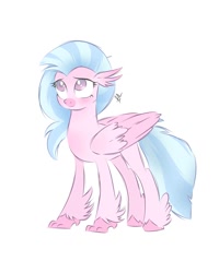 Size: 1200x1500 | Tagged: safe, artist:kreedie, derpibooru import, silverstream, hippogriff, cute, diastreamies, female, sad, sadorable, simple background, solo, white background