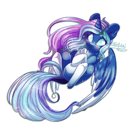Size: 4019x3901 | Tagged: safe, artist:fantisai, derpibooru import, oc, oc only, alicorn, pony, alicorn oc, coat markings, colored wings, ear fluff, ears, ethereal mane, horn, simple background, socks (coat marking), solo, starry mane, transparent background, two toned wings, wings
