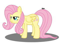 Size: 2744x2058 | Tagged: safe, artist:banquo0, derpibooru import, fluttershy, pegasus, pony, done with your shit, female, simple background, solo, transparent background, unamused