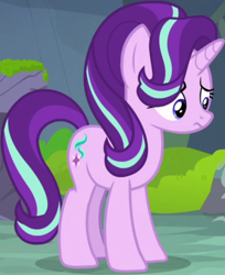 Size: 552x677 | Tagged: safe, derpibooru import, screencap, starlight glimmer, pony, unicorn, season 7, to change a changeling, cropped, female, mare, nervous, solo