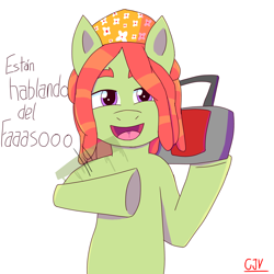 Size: 1580x1580 | Tagged: safe, artist:cjv2004, derpibooru import, tree hugger, earth pony, pony, radio