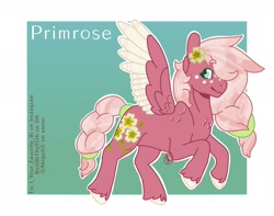 Size: 1900x1500 | Tagged: safe, artist:bestbithe15th, derpibooru import, oc, oc only, oc:primrose, pegasus, pony, colored wings, colored wingtips, female, flower, flower in hair, freckles, hair over one eye, mare, offspring, parent:big macintosh, parent:fluttershy, parents:fluttermac, solo, unshorn fetlocks